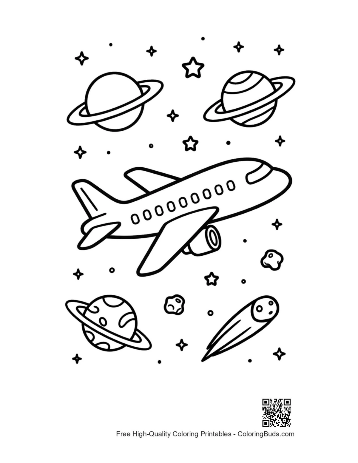 Passenger plane coloring sheet printable