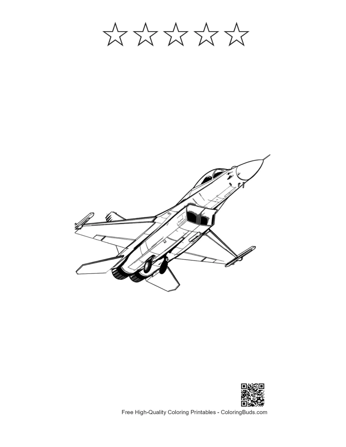 Su-27 Flanker 5-star outline printable