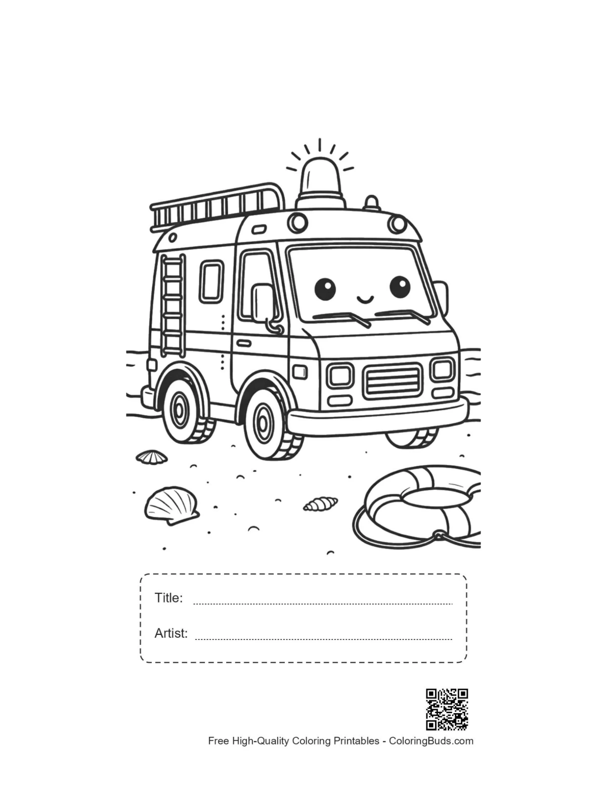 Rescue van printable with title box