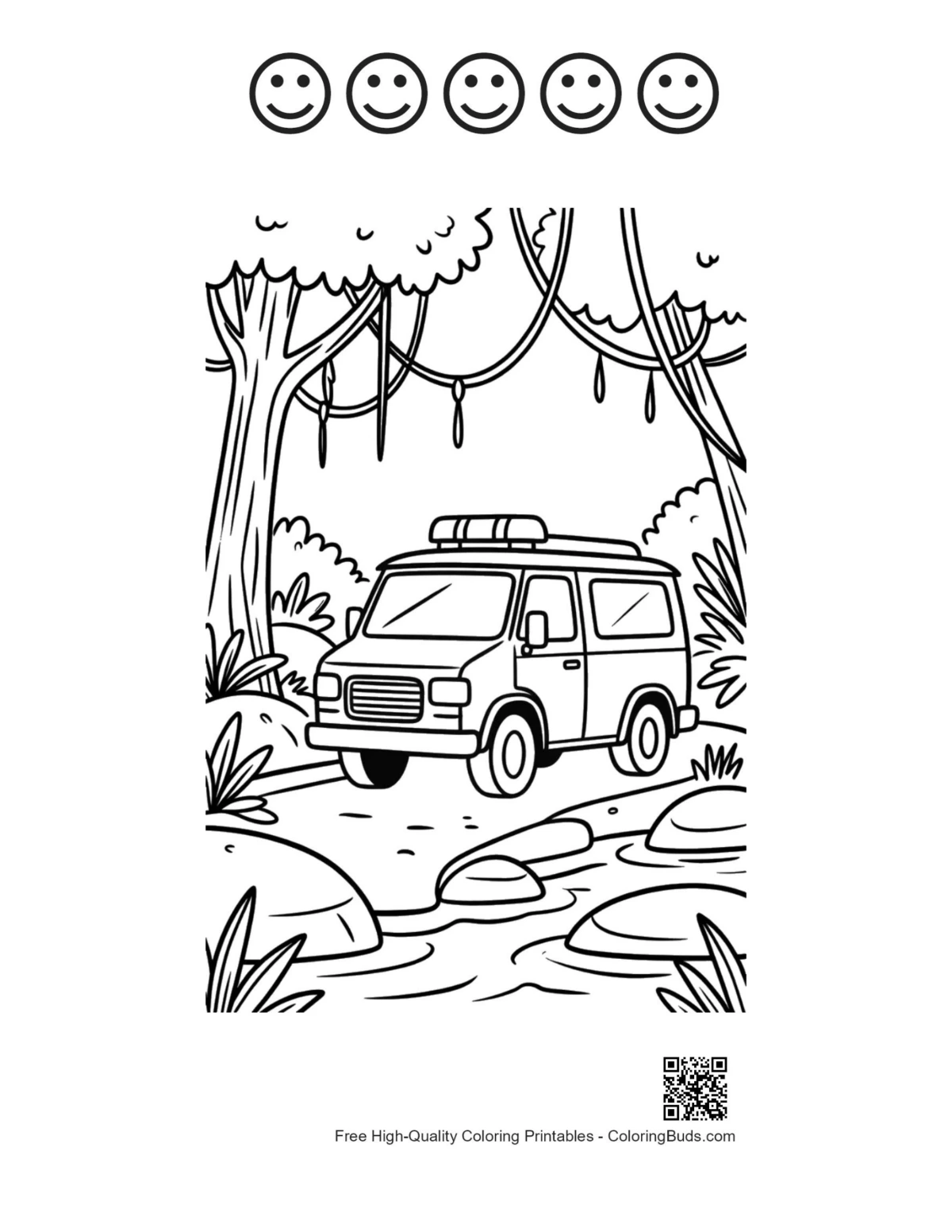 Rescue van stream printable 5 happy faces