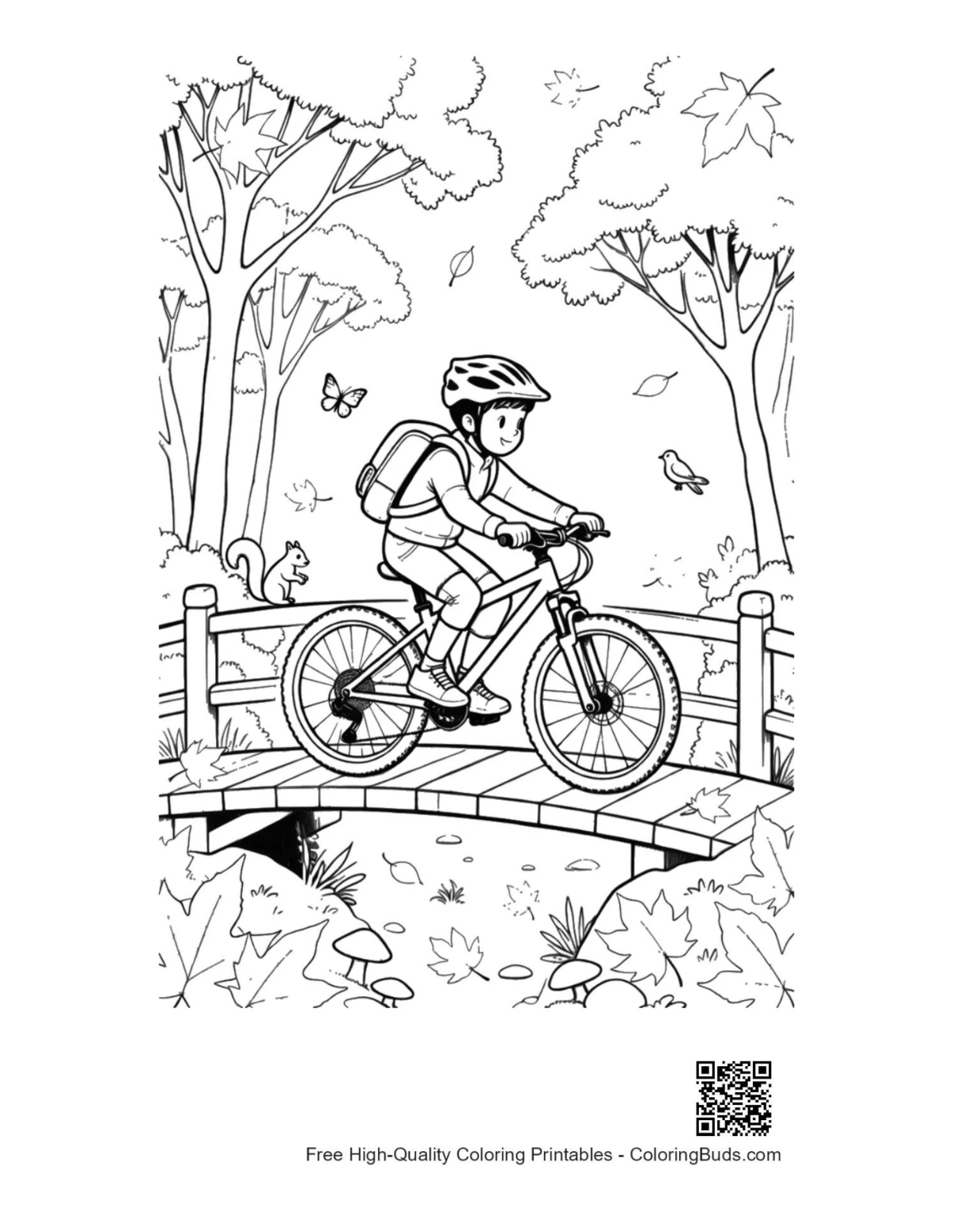Free printable mountain bike coloring page download