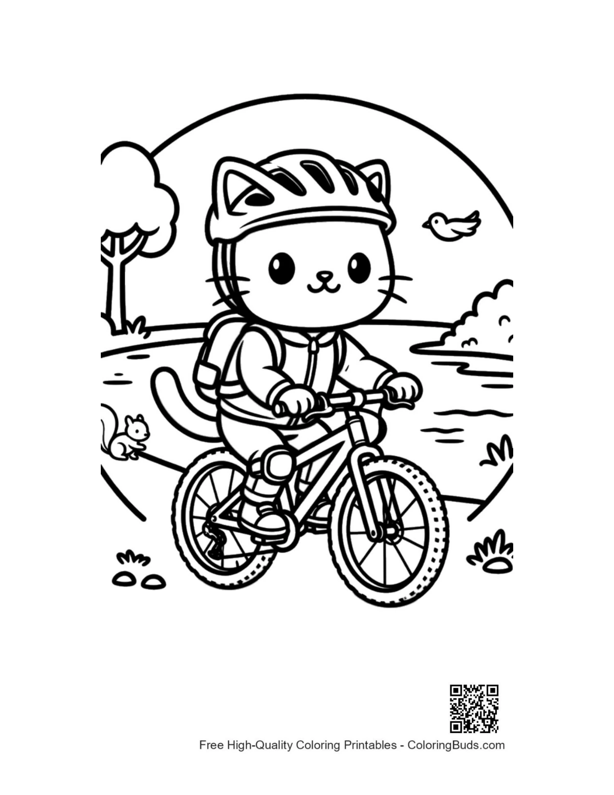 Free printable mountain bike coloring page for kids