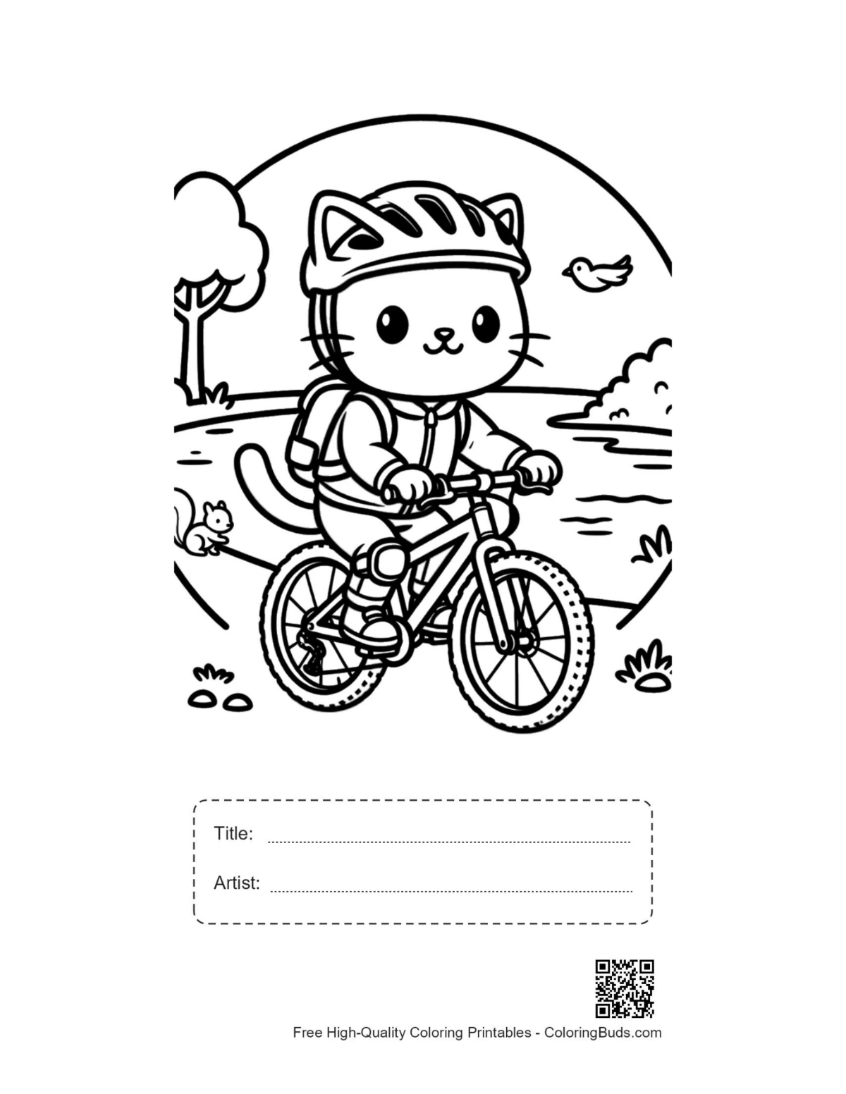 Free mountain bike printable with title and artist box