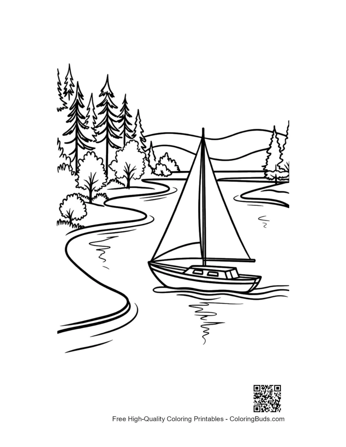 Sailboat coloring page free printable download