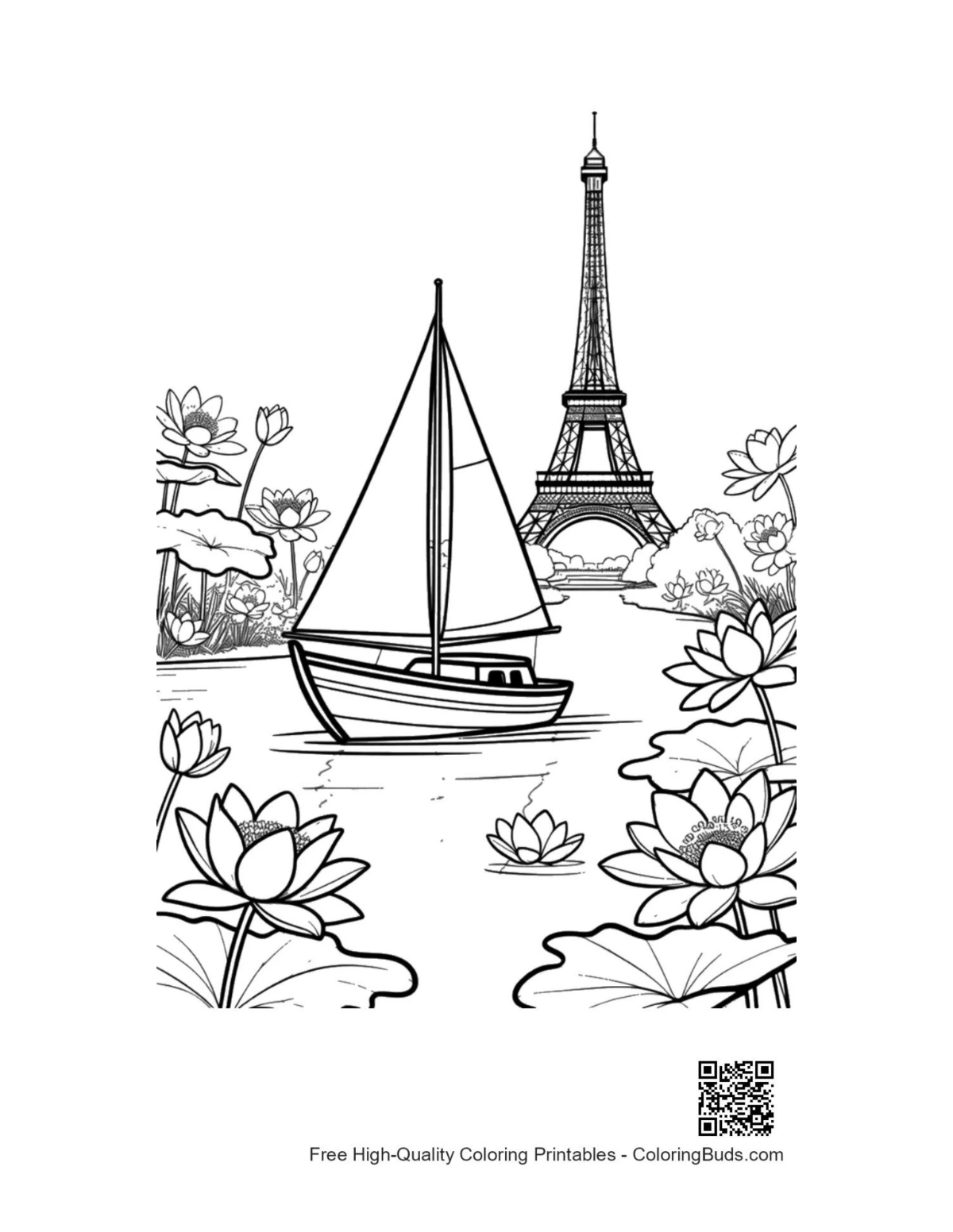 ภาพร่างเรือใบพิมพ์ได้สำหรับเด็กระบายสี