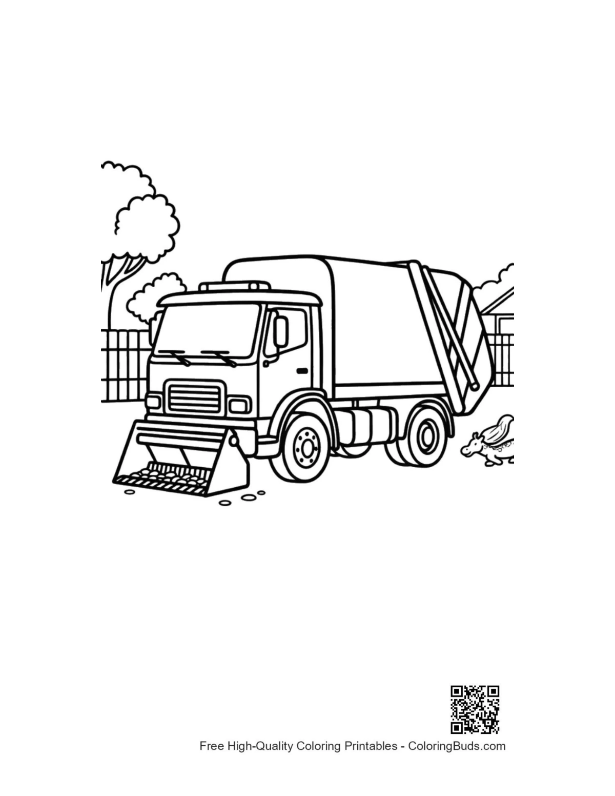 Heavy duty recycling truck city route printable