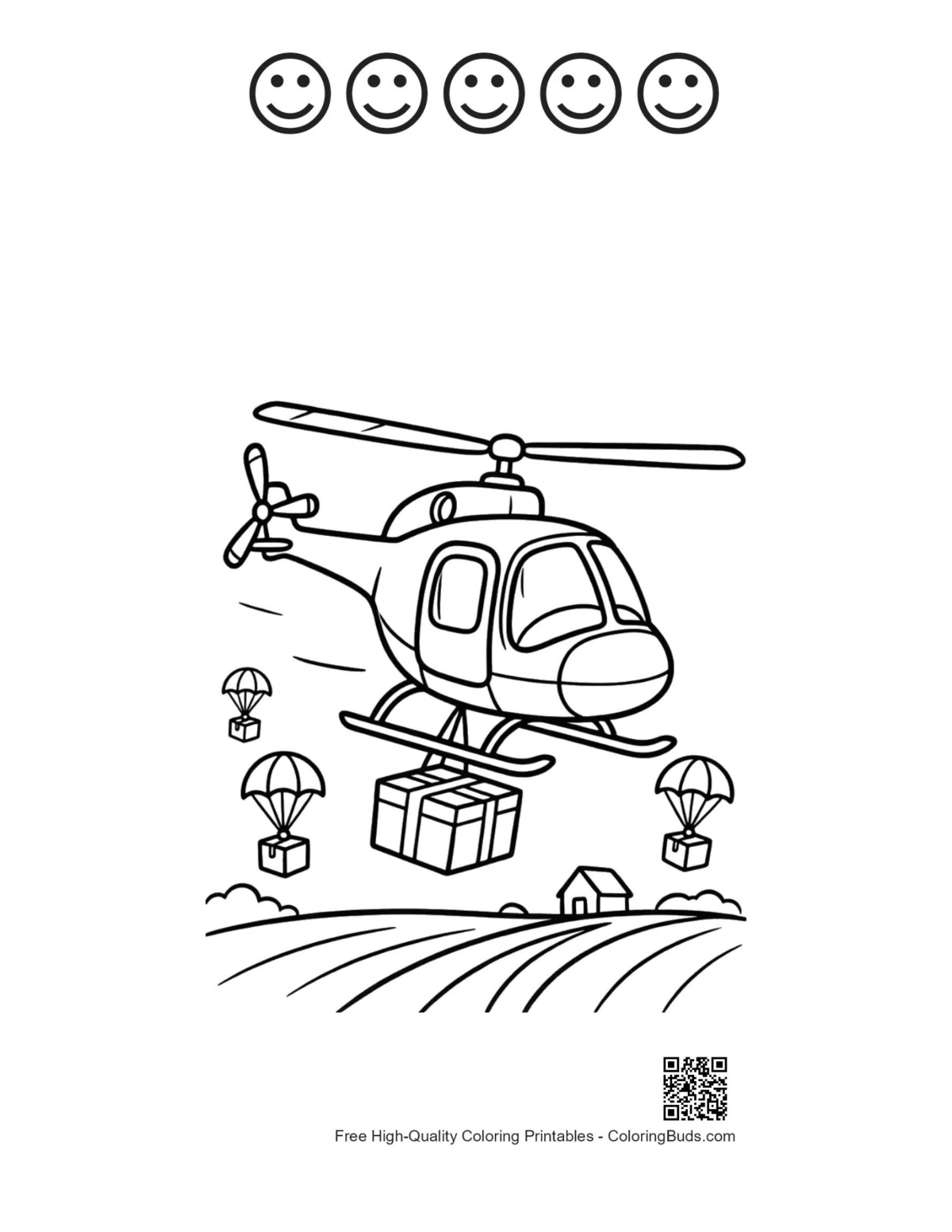 Rescue chopper printable 5 happy faces air drop mission
