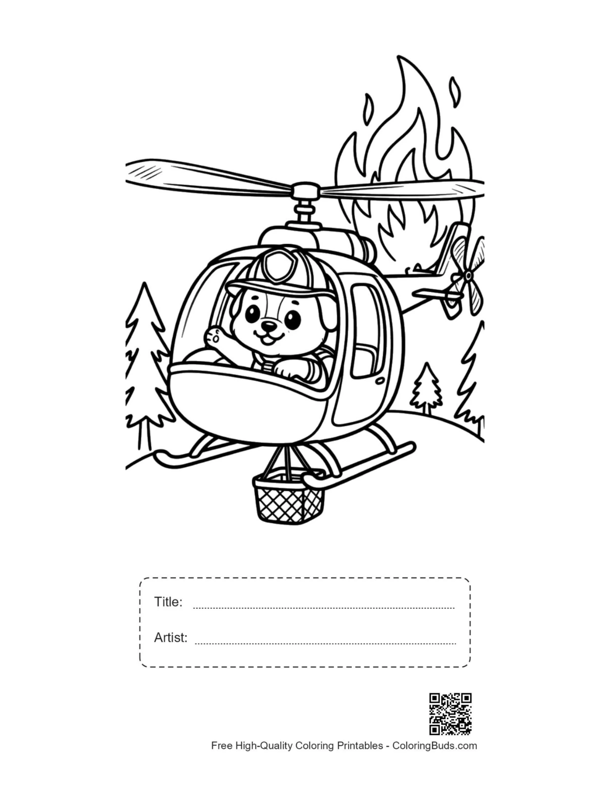 Bear rescue chopper printable with title artist box