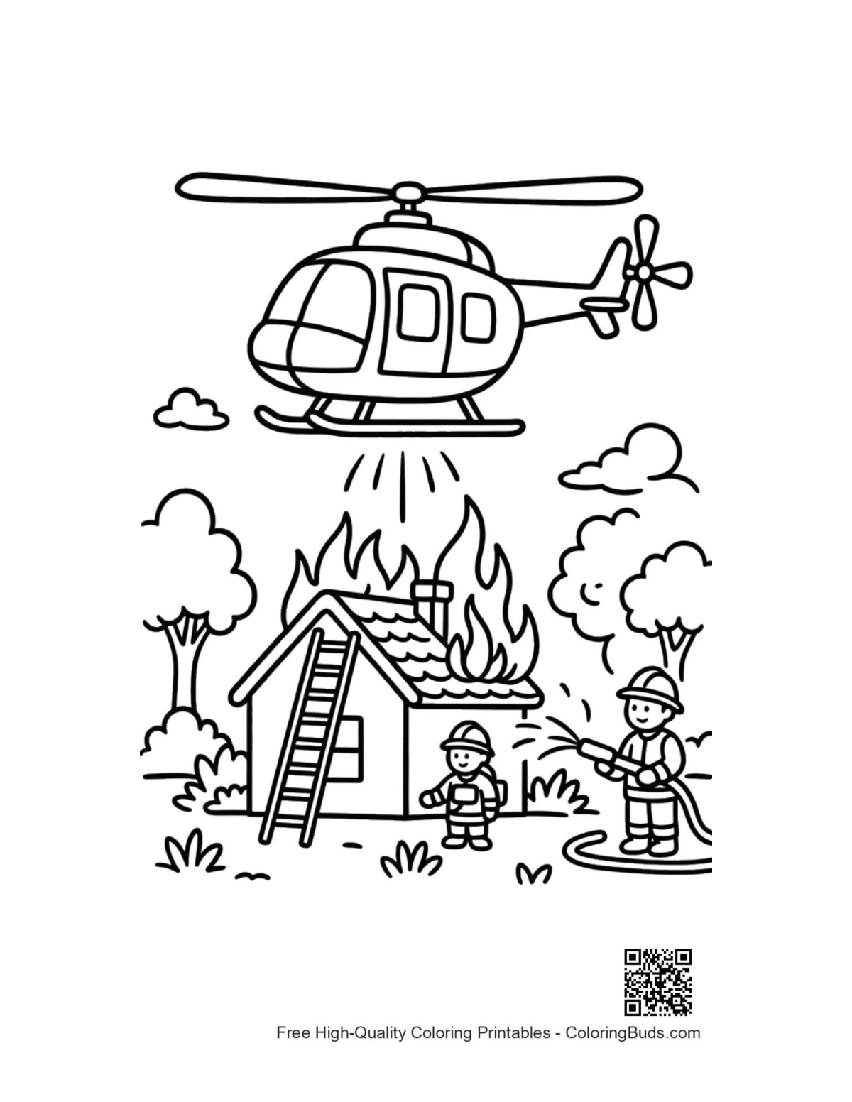 Cute rescue chopper coloring printable
