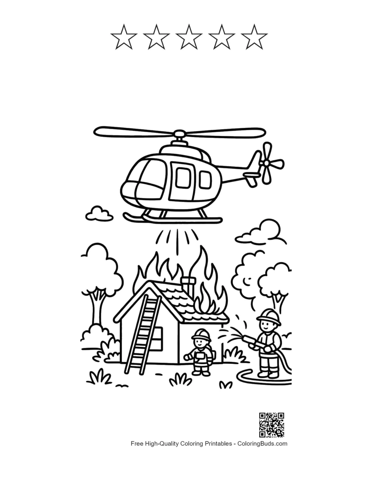 Cute rescue chopper with 5 stars outline