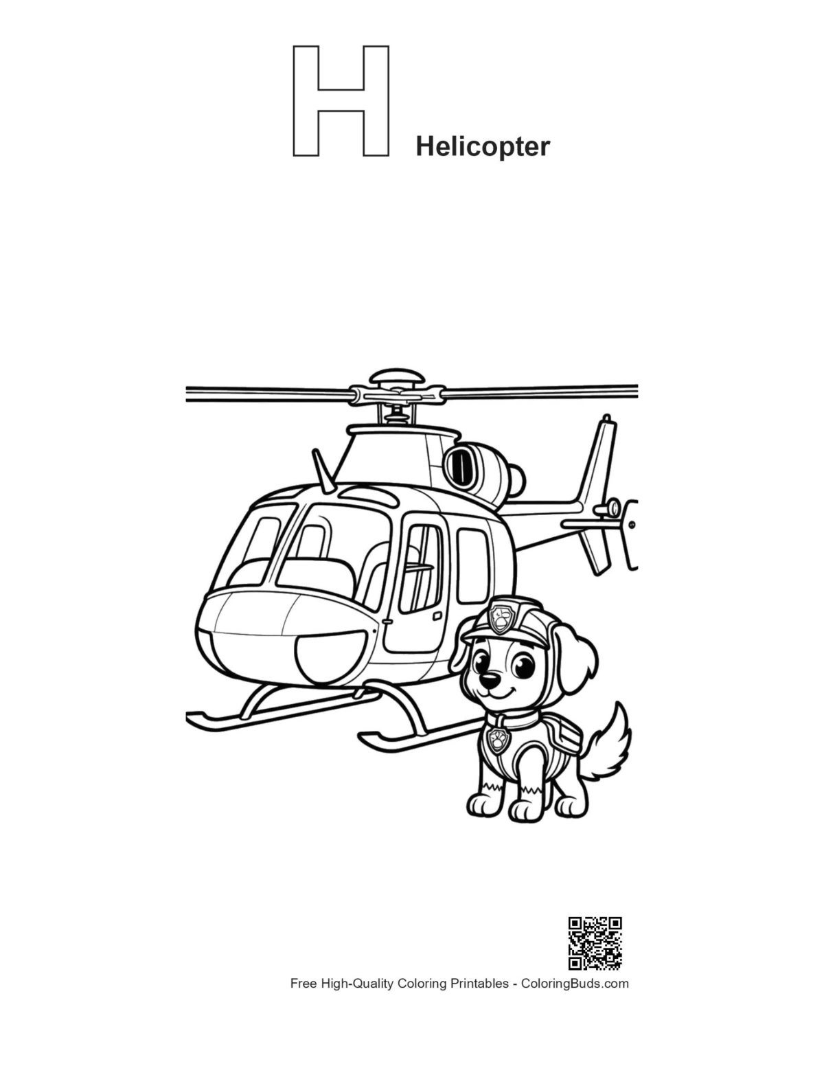 Rescue chopper outline with alphabet H helicopter