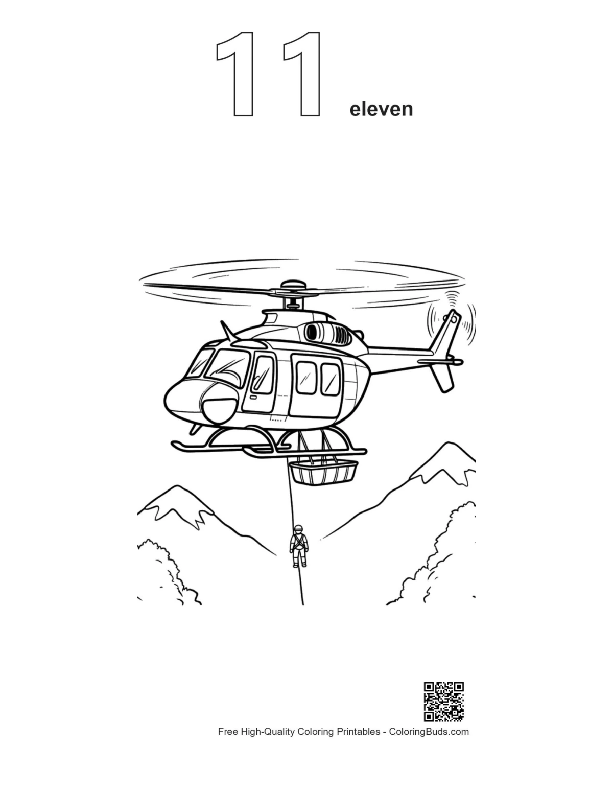 Rescue Chopper coloring page outline number 11