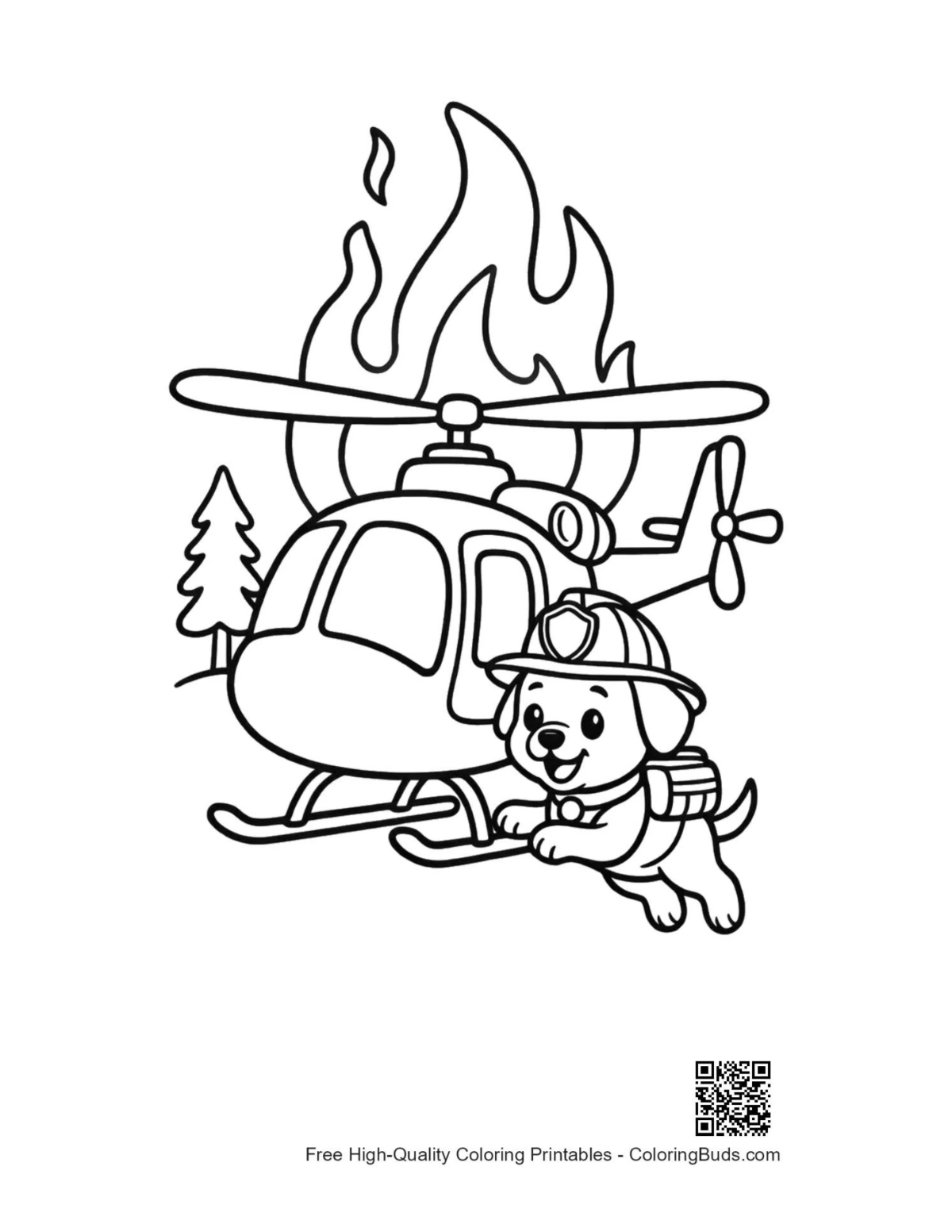 Free rescue chopper coloring sheet printable