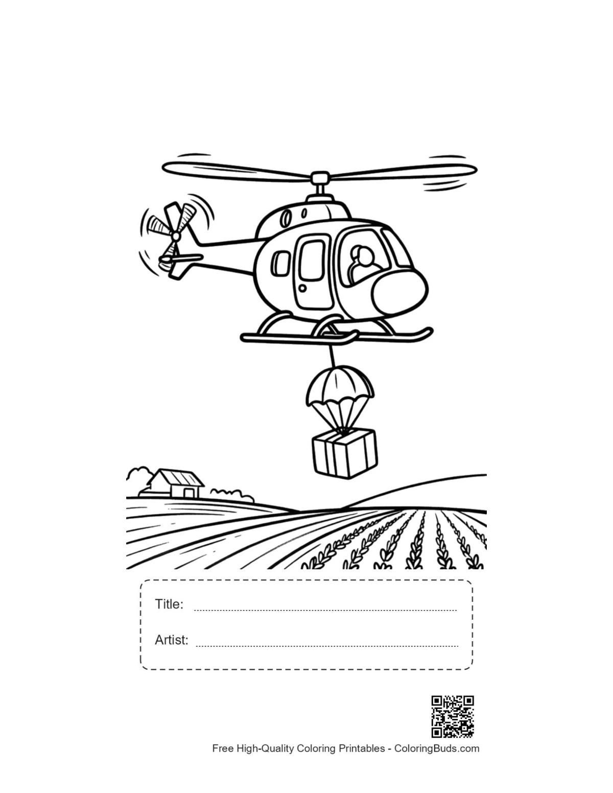 Helicopter supplies drop printable with title box