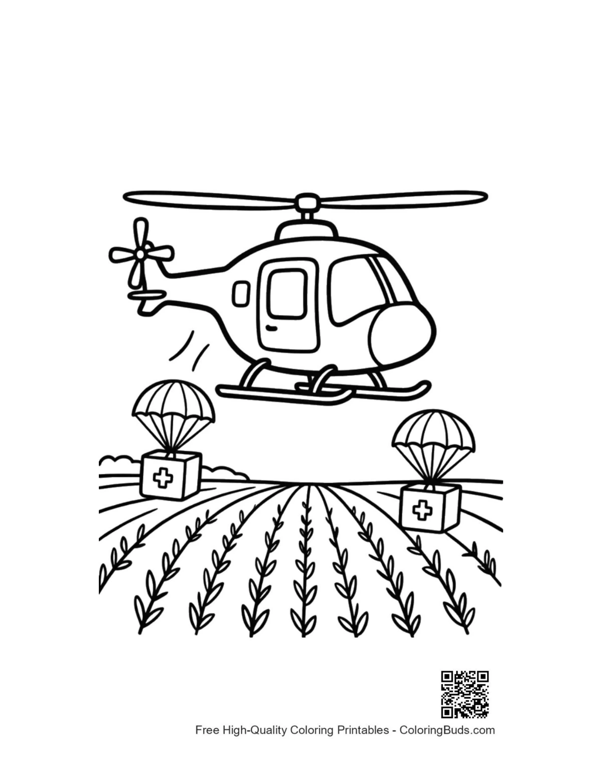Free printable rescue chopper coloring page for kids