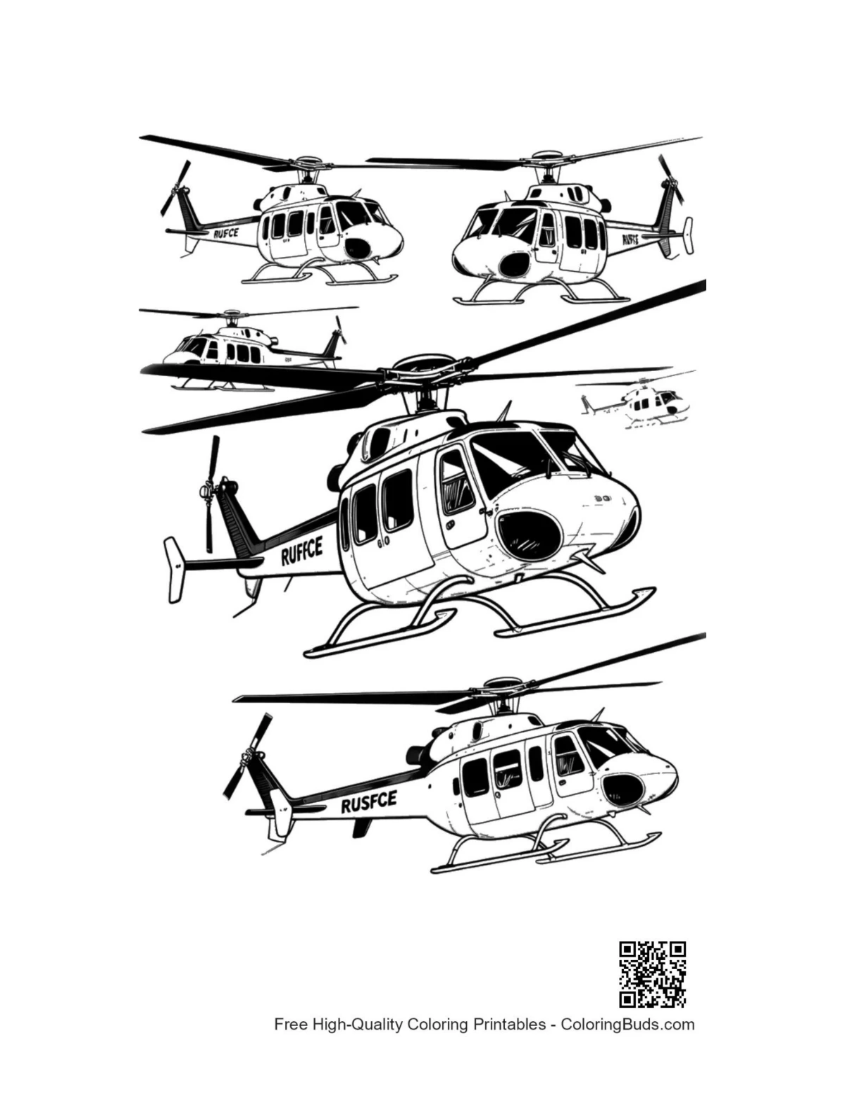 Rescue Chopper Lineup coloring page