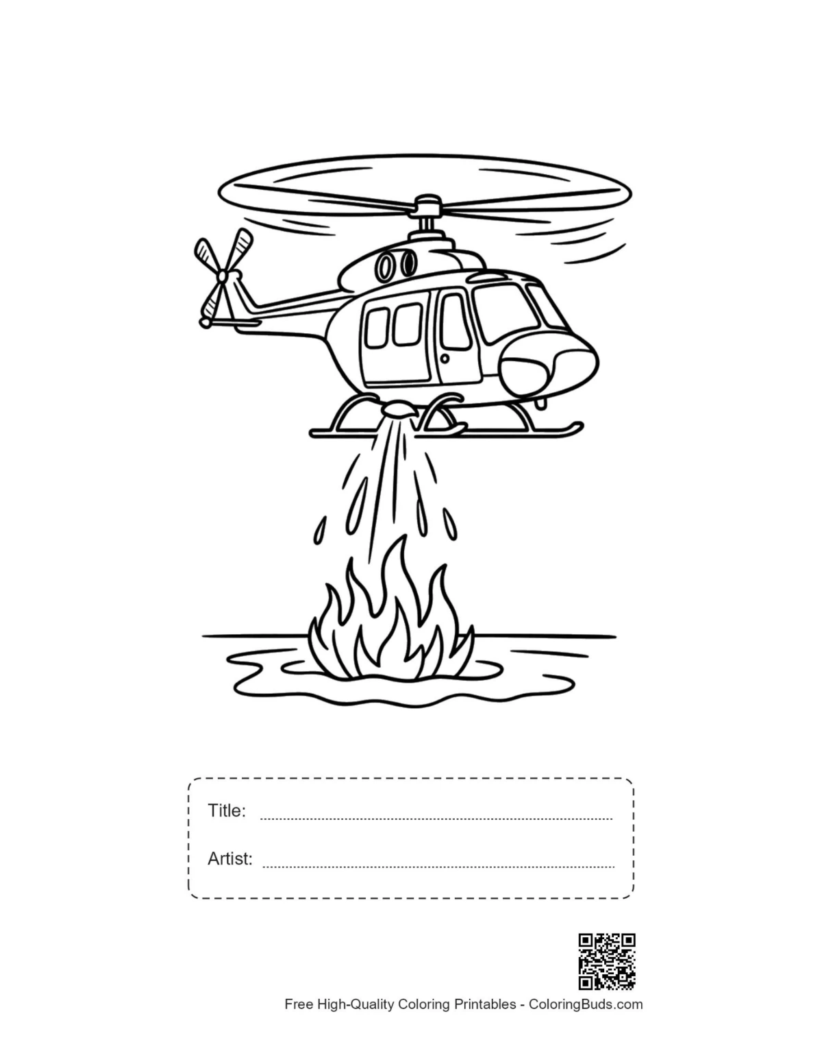 Rescue chopper fire printable with title box