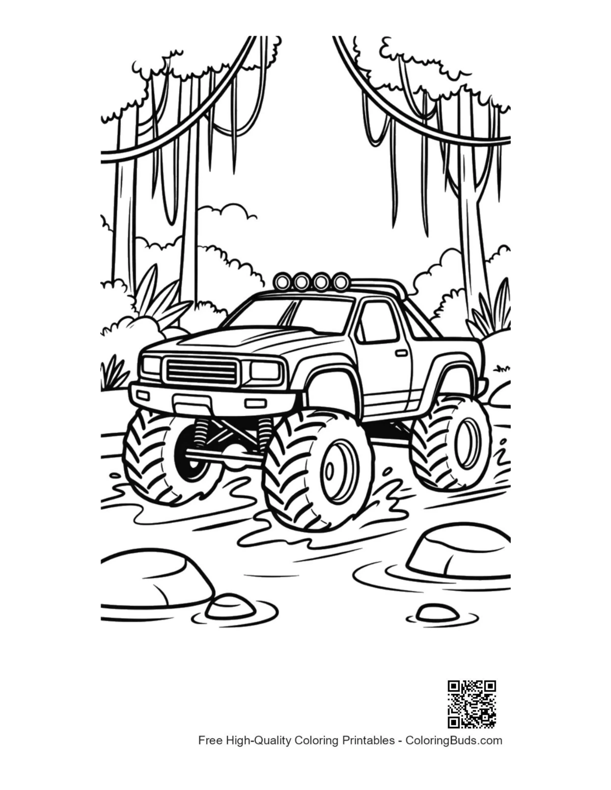 Big Wheels printable coloring page for kids