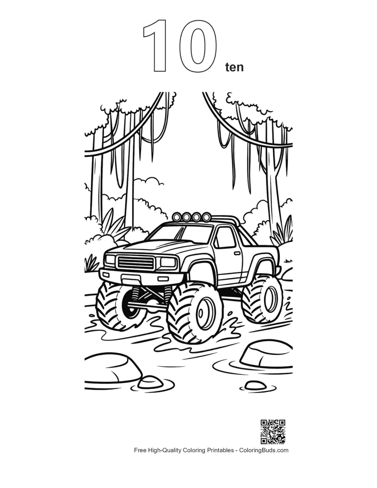 Big Wheels outline coloring page number 10