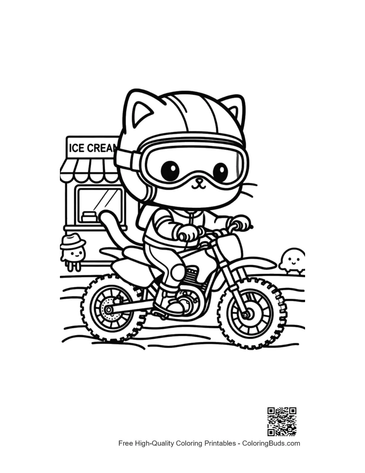Easy dirt bike coloring sheet printable