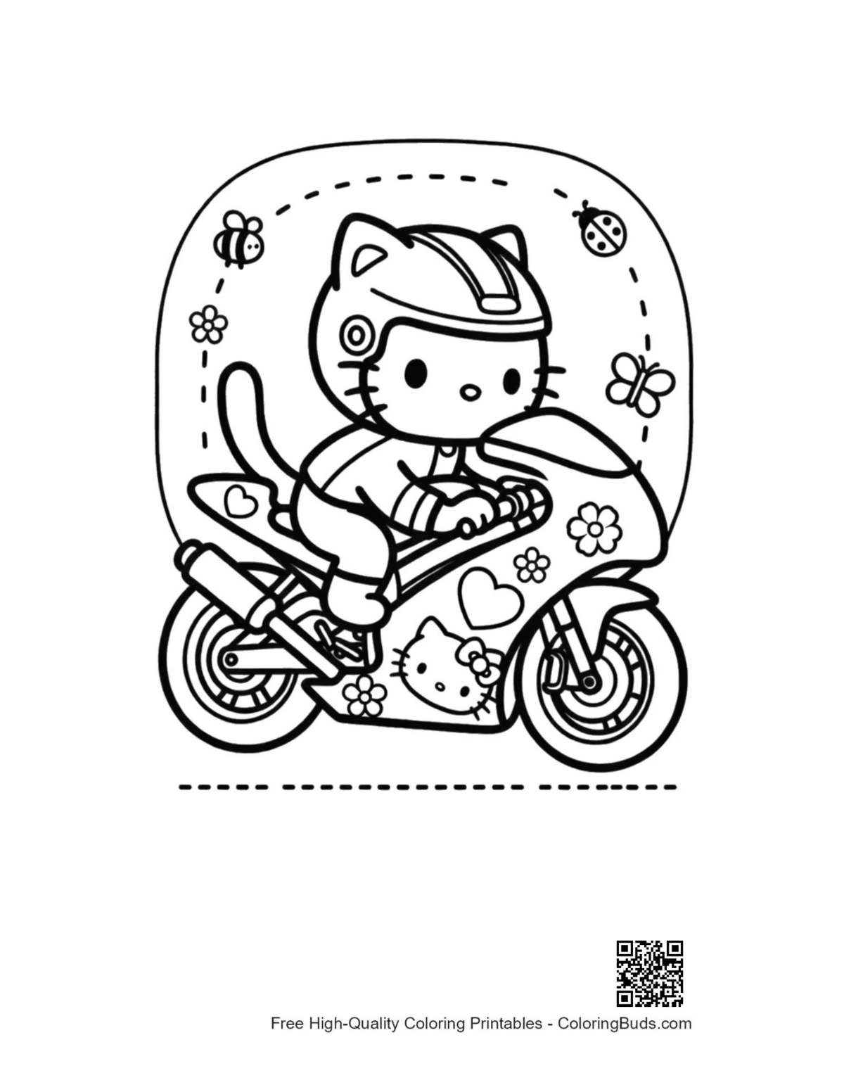 Easy sport bike coloring page printable