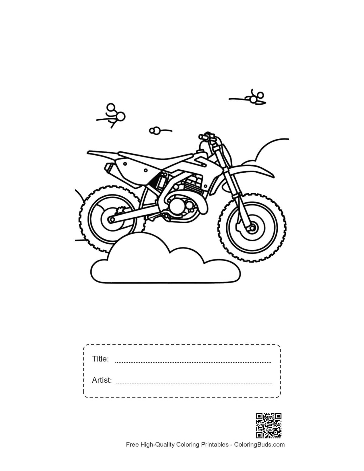 Freestyle motocross jump printable with title artist box