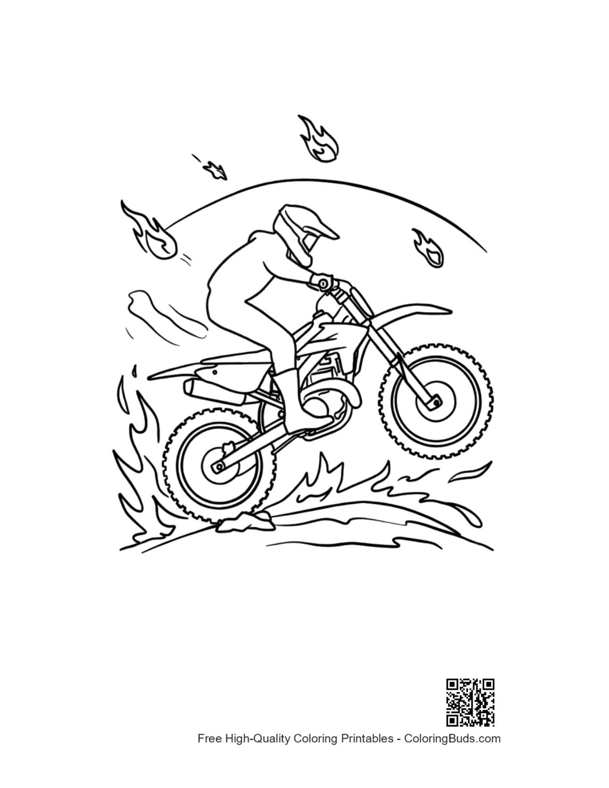 High-speed motocross dirt bike jump printable