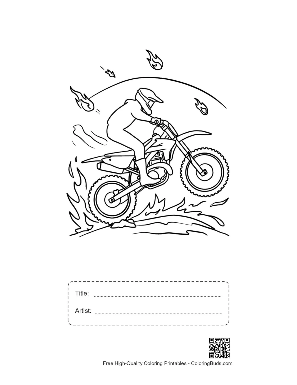 Motocross jump printable with title box