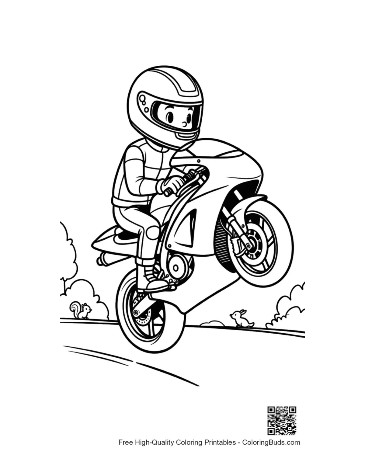 Free sport bike coloring page printable