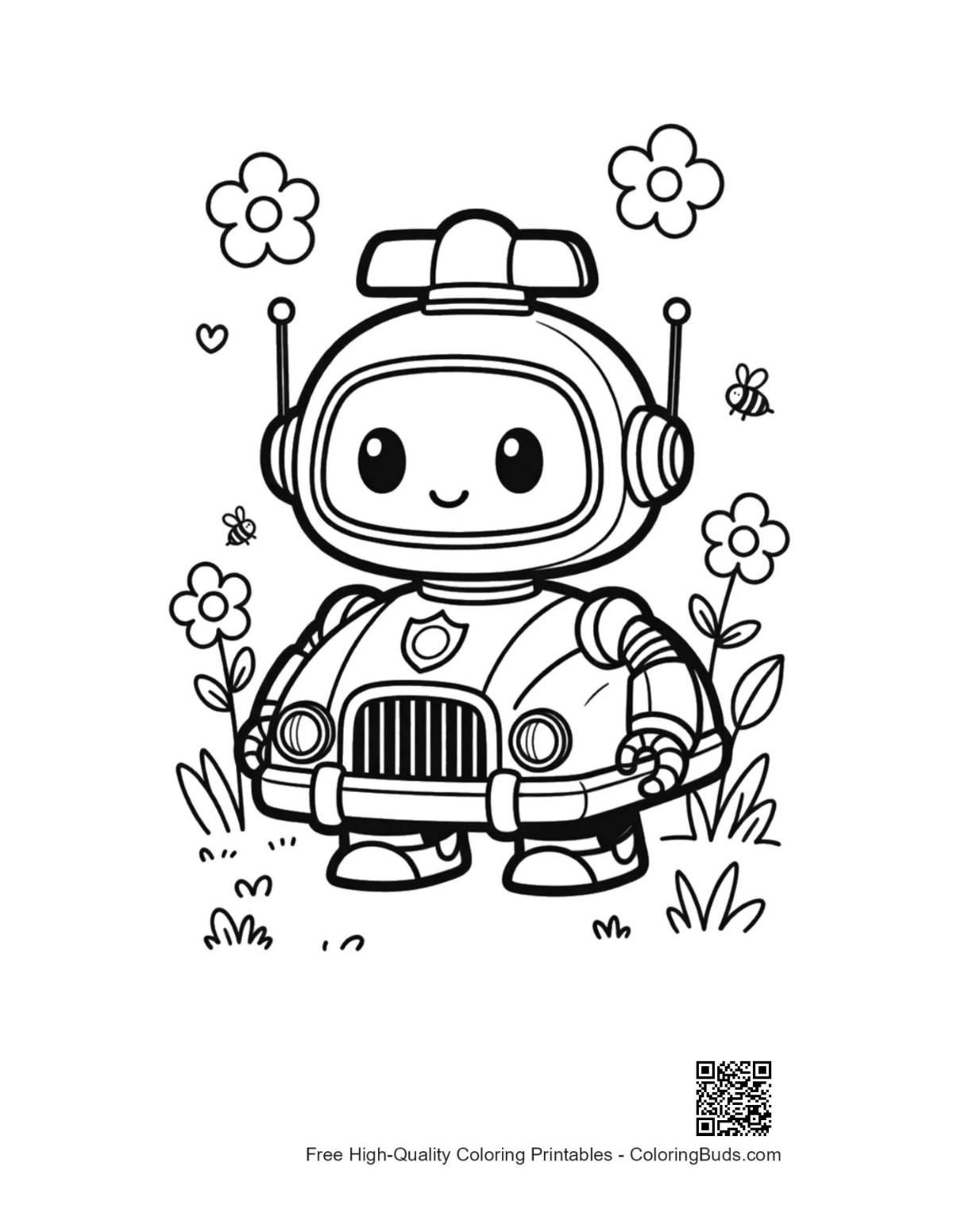 Cute police cruiser coloring sheet printable