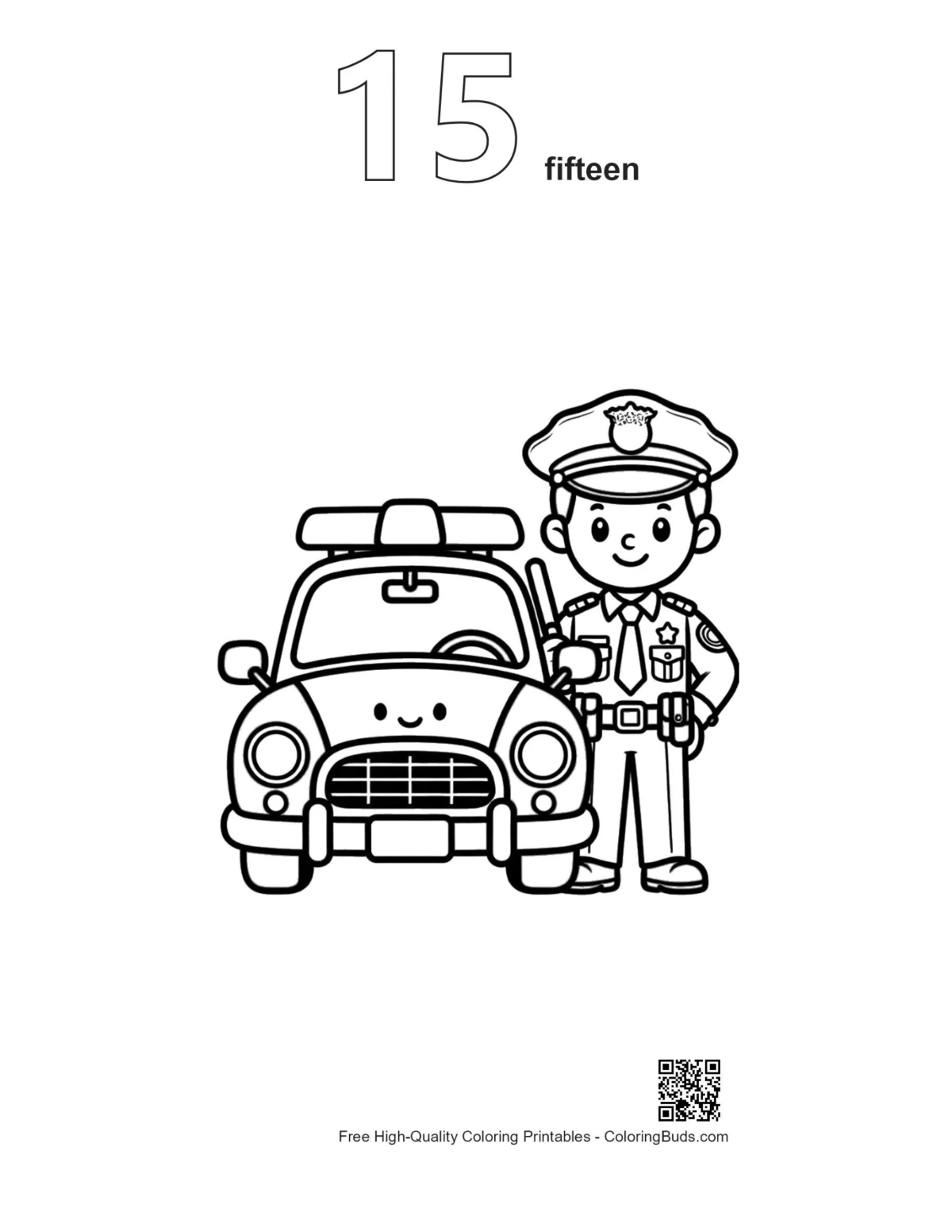 Police vehicle outline coloring page #15