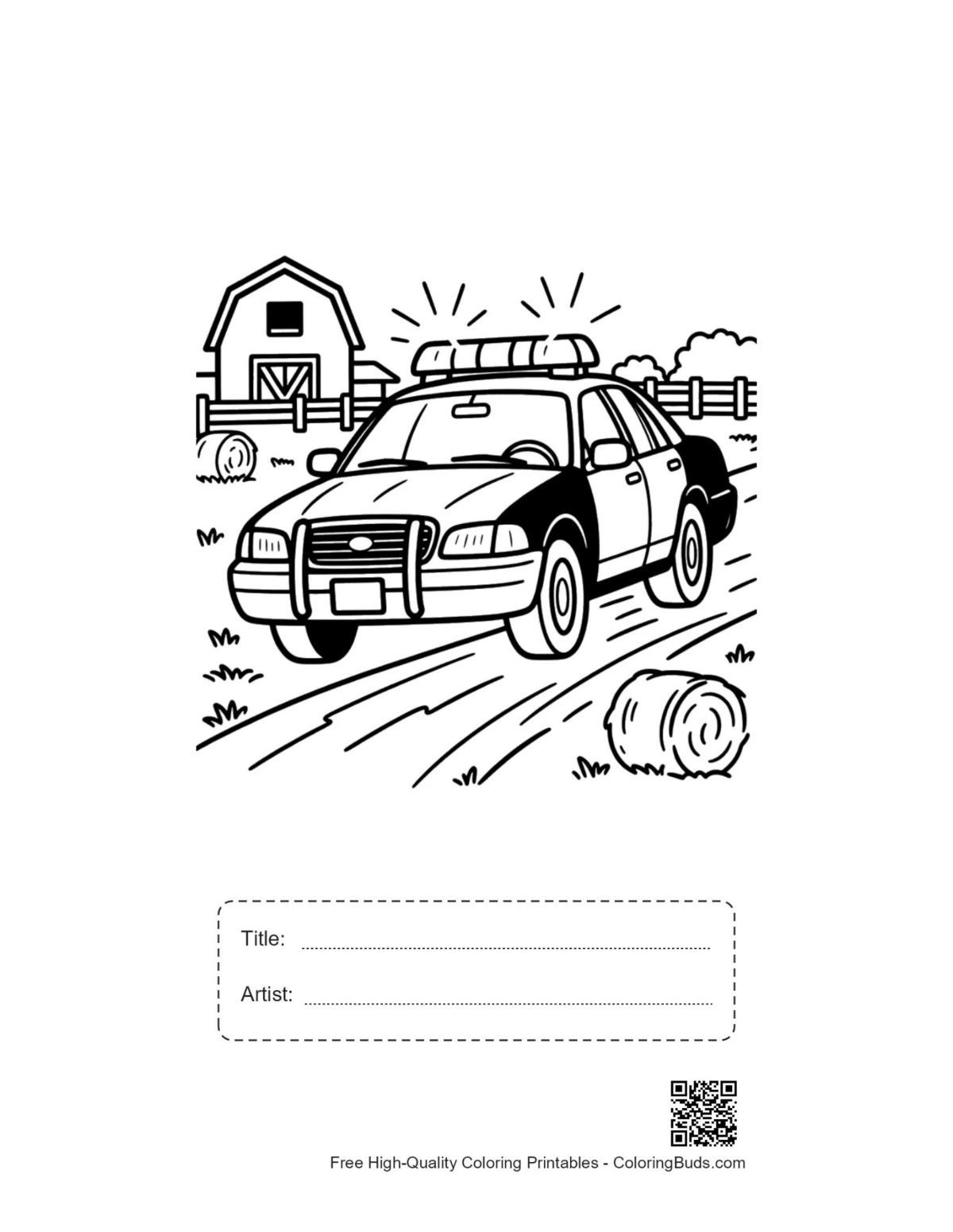 Rural farm police patrol printable with title box