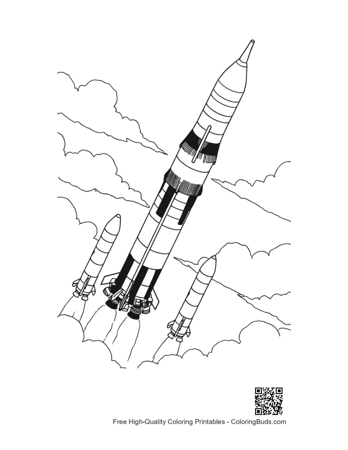 Saturn V rocket launch outline
