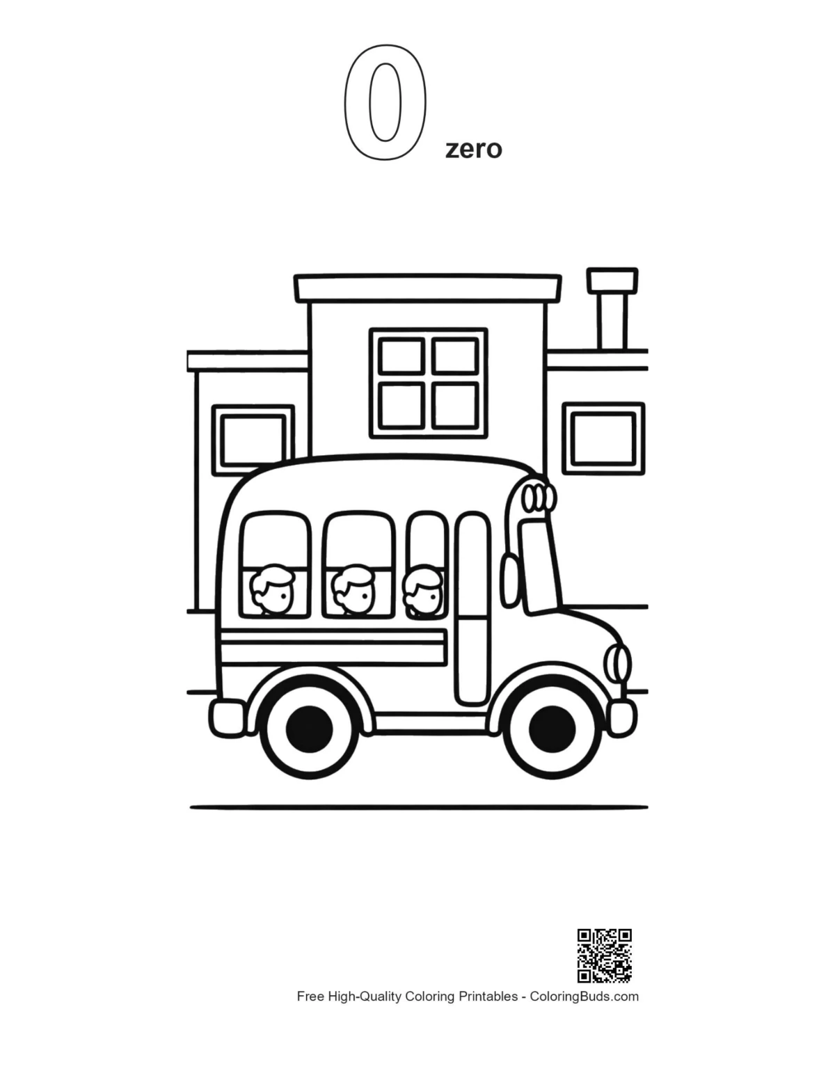 Yellow bus outline version 0 coloring sheet