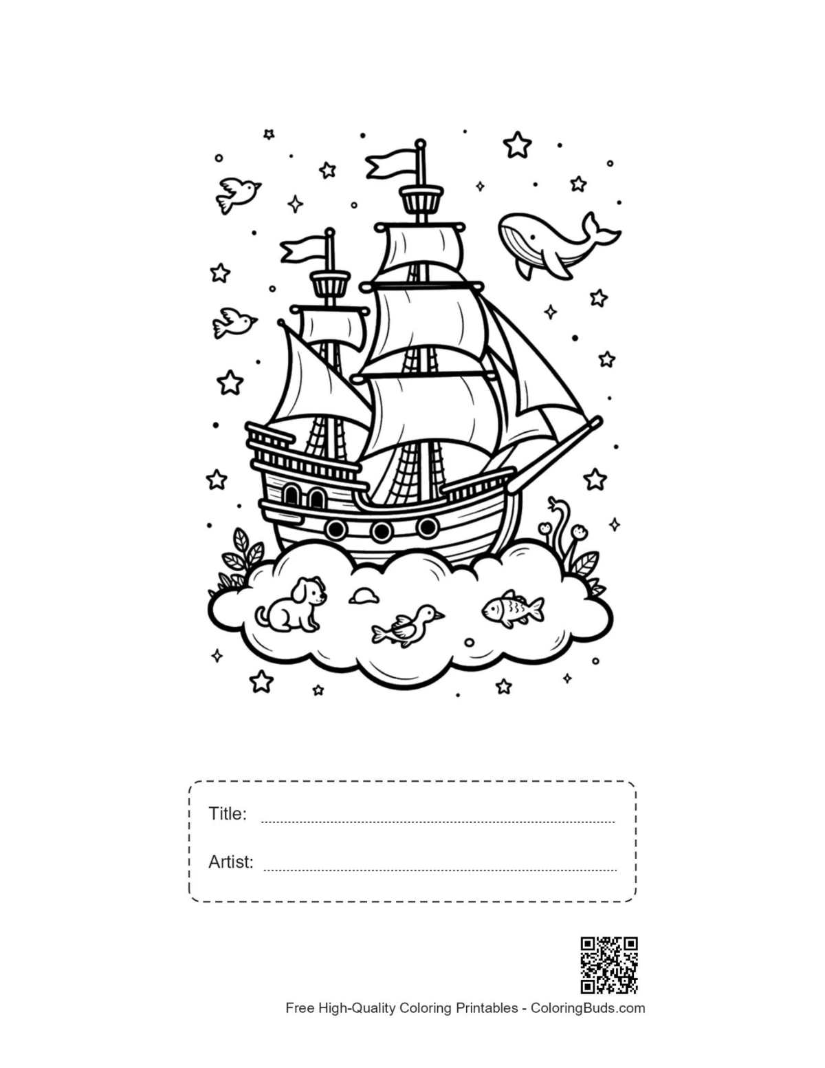 Cosmic pirate printable with title artist box