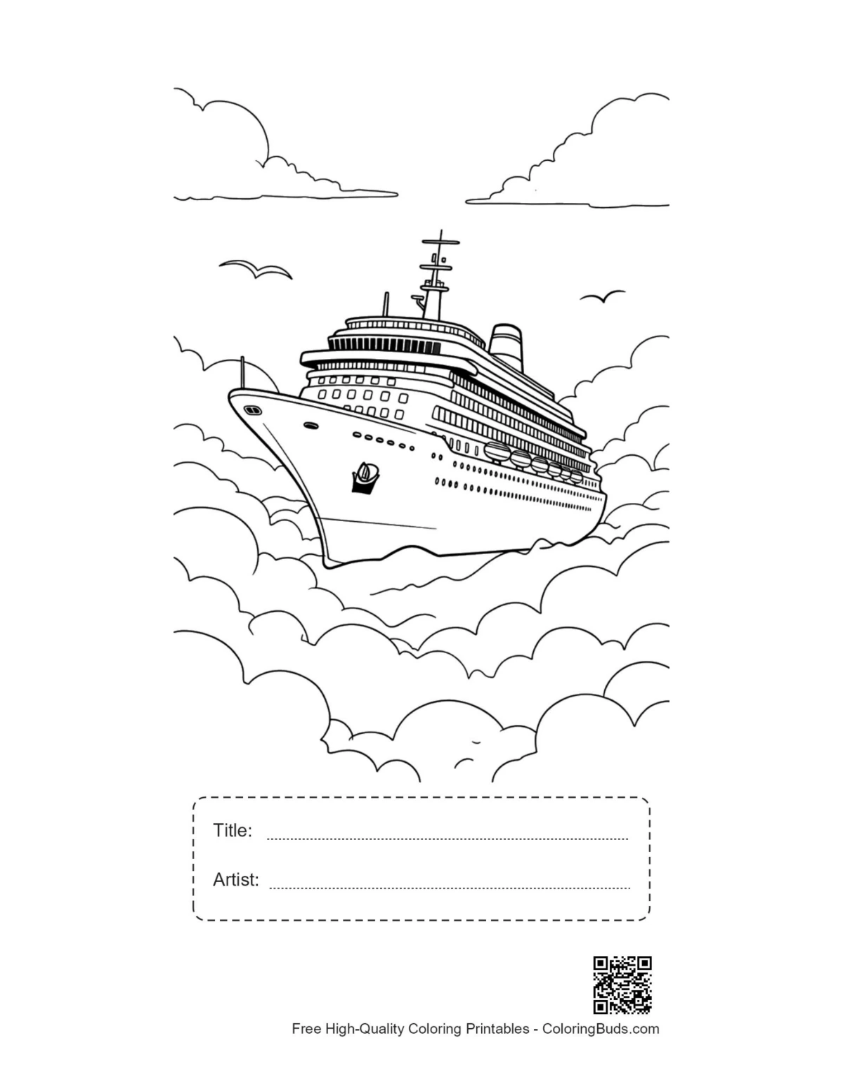 Fantasy sky cruise printable with title artist box