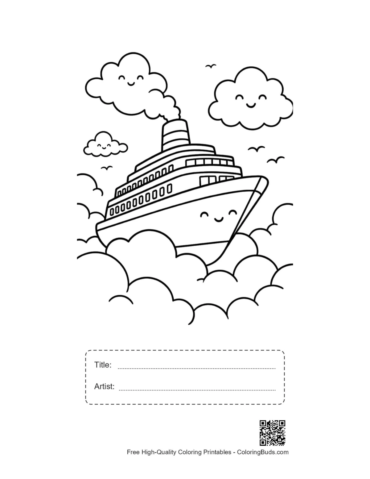 Magical cruise ship printable with title artist box