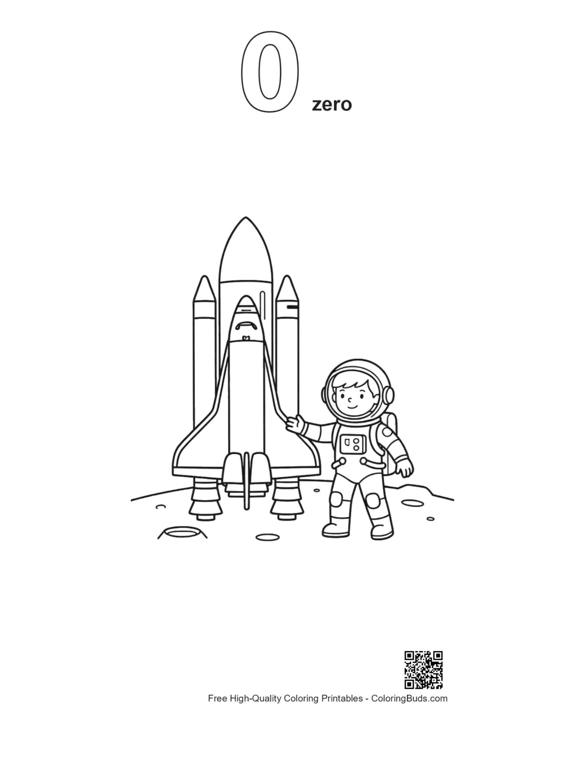 Space Shuttle coloring page outline version number 0