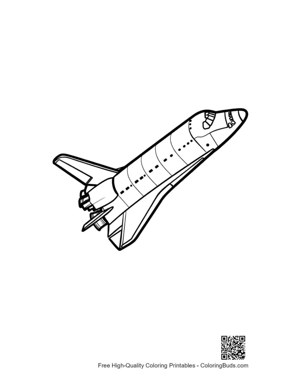 Space shuttle launch outline coloring page