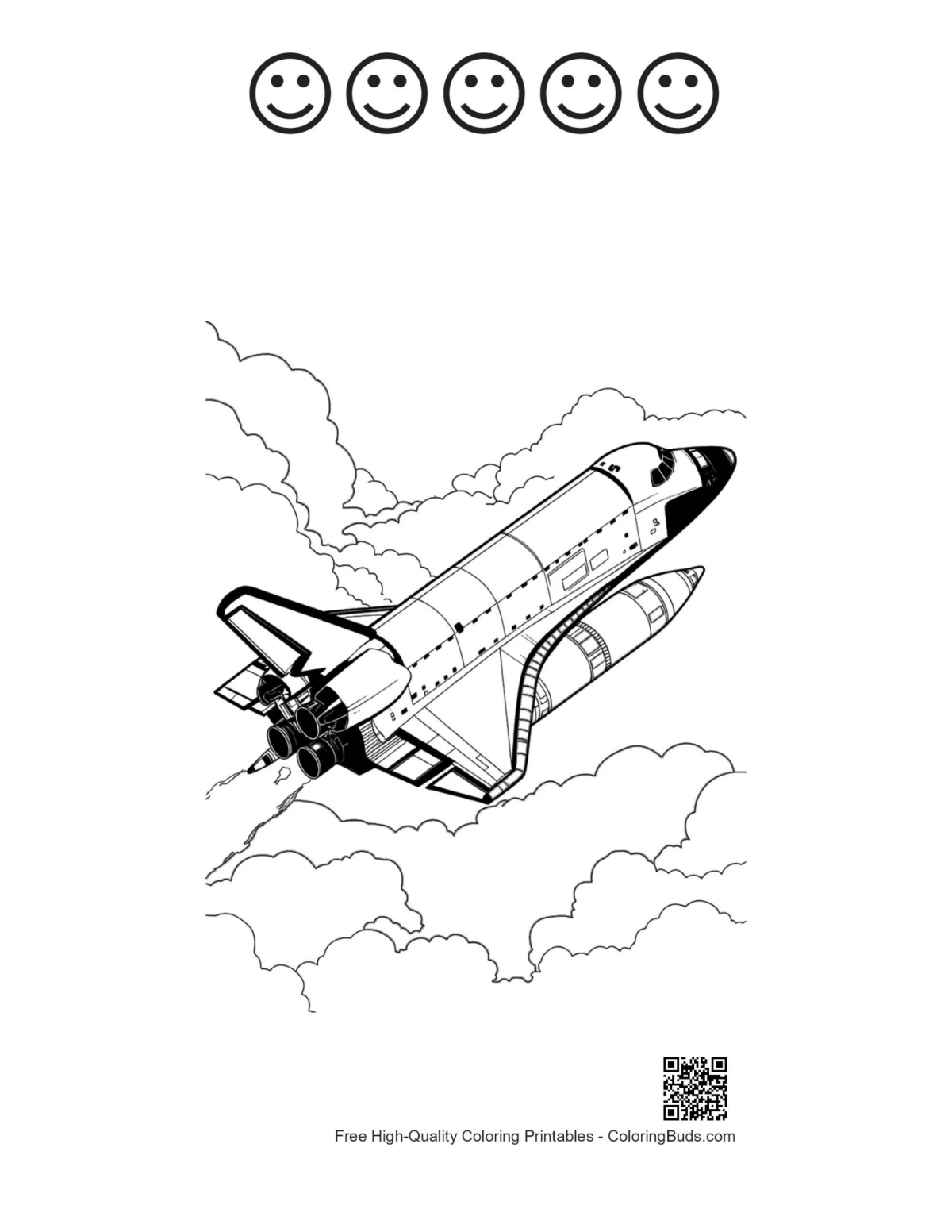 Space shuttle sheet with happy faces