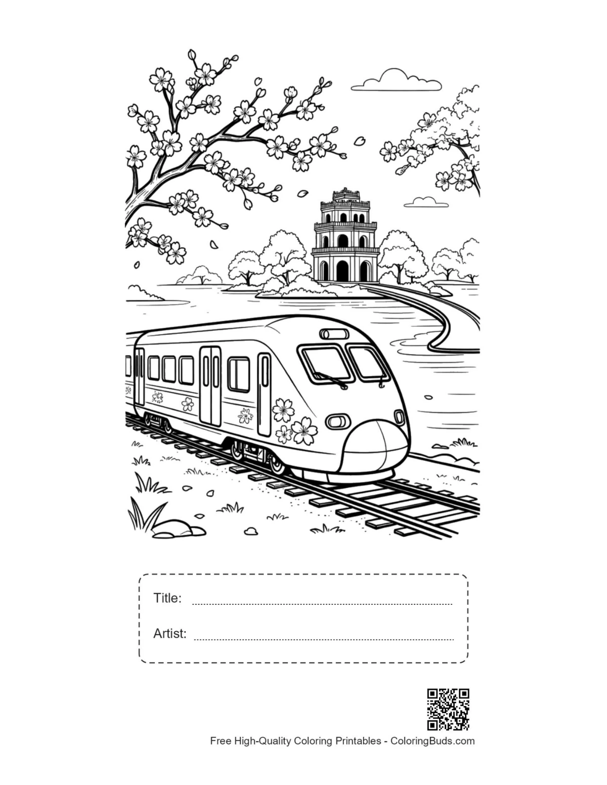 Bullet train valley printable with title artist box