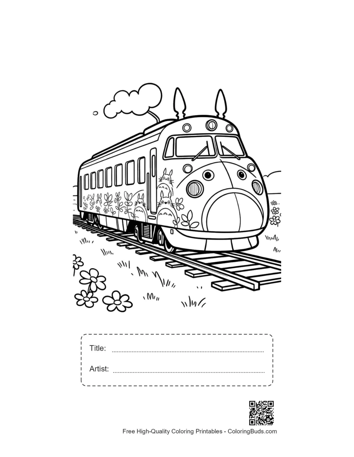 Shinkansen bunny ears printable with title artist box