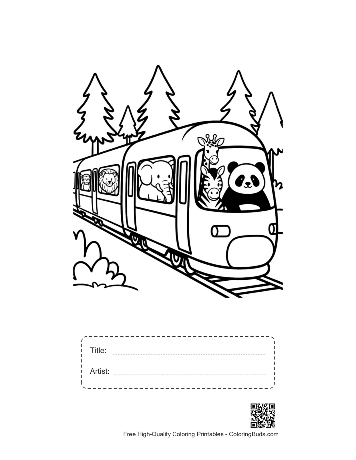 Free bullet train printable with title box
