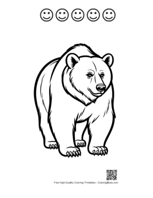 Thumbnail: Mighty Grizzly Bear Stance Printable and 5 Happy Face Outline