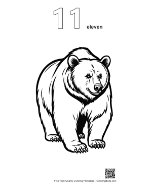 Thumbnail: Mighty Grizzly Bear Stance Printable Outline Number 11