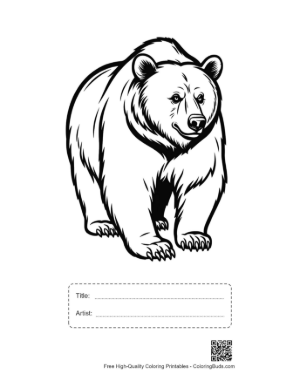 Thumbnail: Mighty Grizzly Bear Stance Printable with Title and Artist Box
