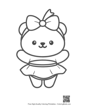 Thumbnail: Cute Panda Girl Wearing a Bow and Ballet Tutu Printable