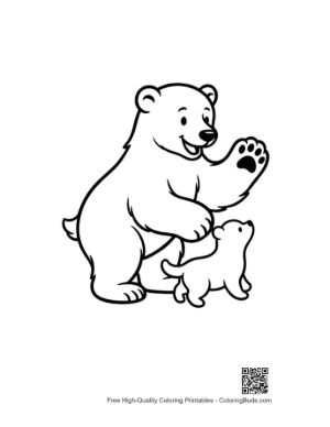 Thumbnail: Cheerful Polar Bear Waving to Cute Puppy