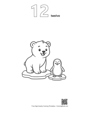 Thumbnail: Cute Polar Bear Printable Outline Number 12