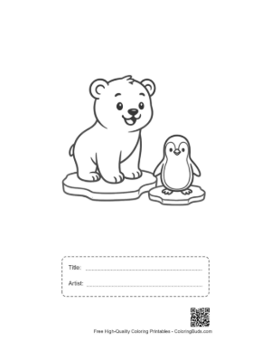 Thumbnail: Cute Polar Bear Printable with Title and Artist Box